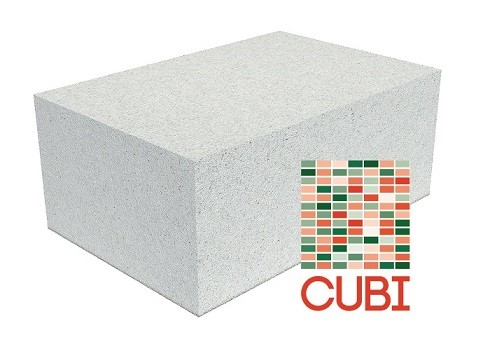 Блок газосиликатный для малоэтажного  строительства  CUBI (ЕЗСМ),  плотностью D500, шириной 375 мм, длиной 625 мм, высотой 200 мм.  