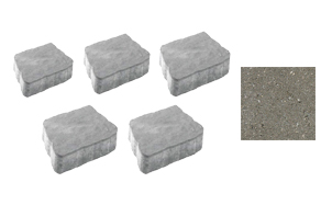 Плитка тротуарная, в комплекте 5 камней, Антик 3А.6, гладкая, серый, завод Выбор